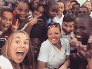 These kids were excited during school visits in Cayman.